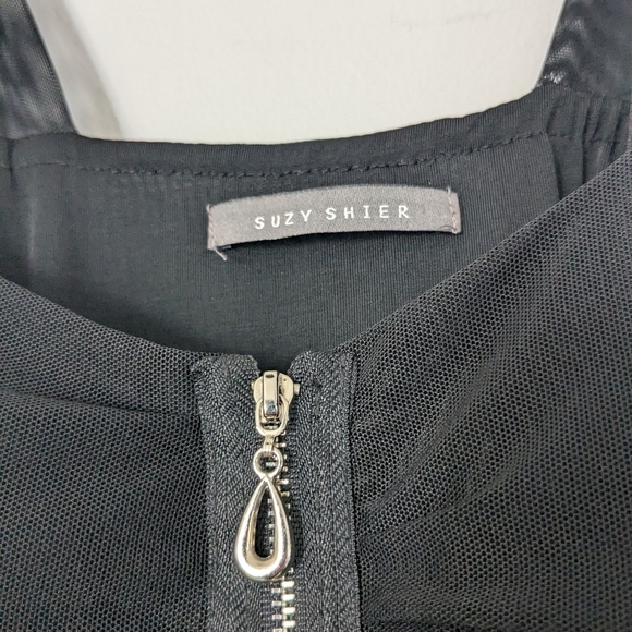 Tank With Sheer Straps And Zipper Accent Womens Large Matrix Goth Office Siren - Picture 3 of 8